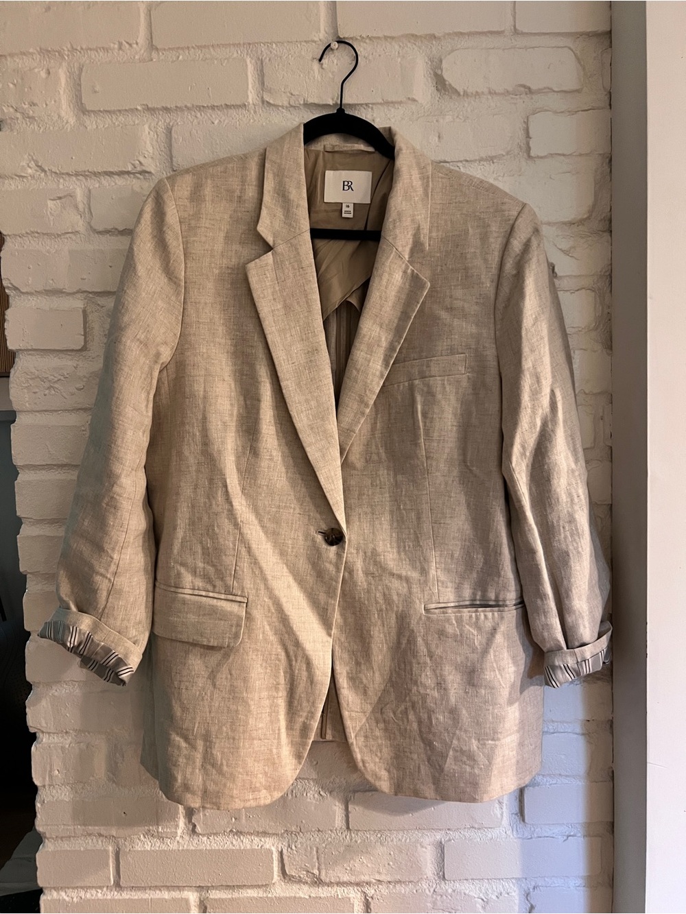 Banana Republic Beige Linen Blend Blazer